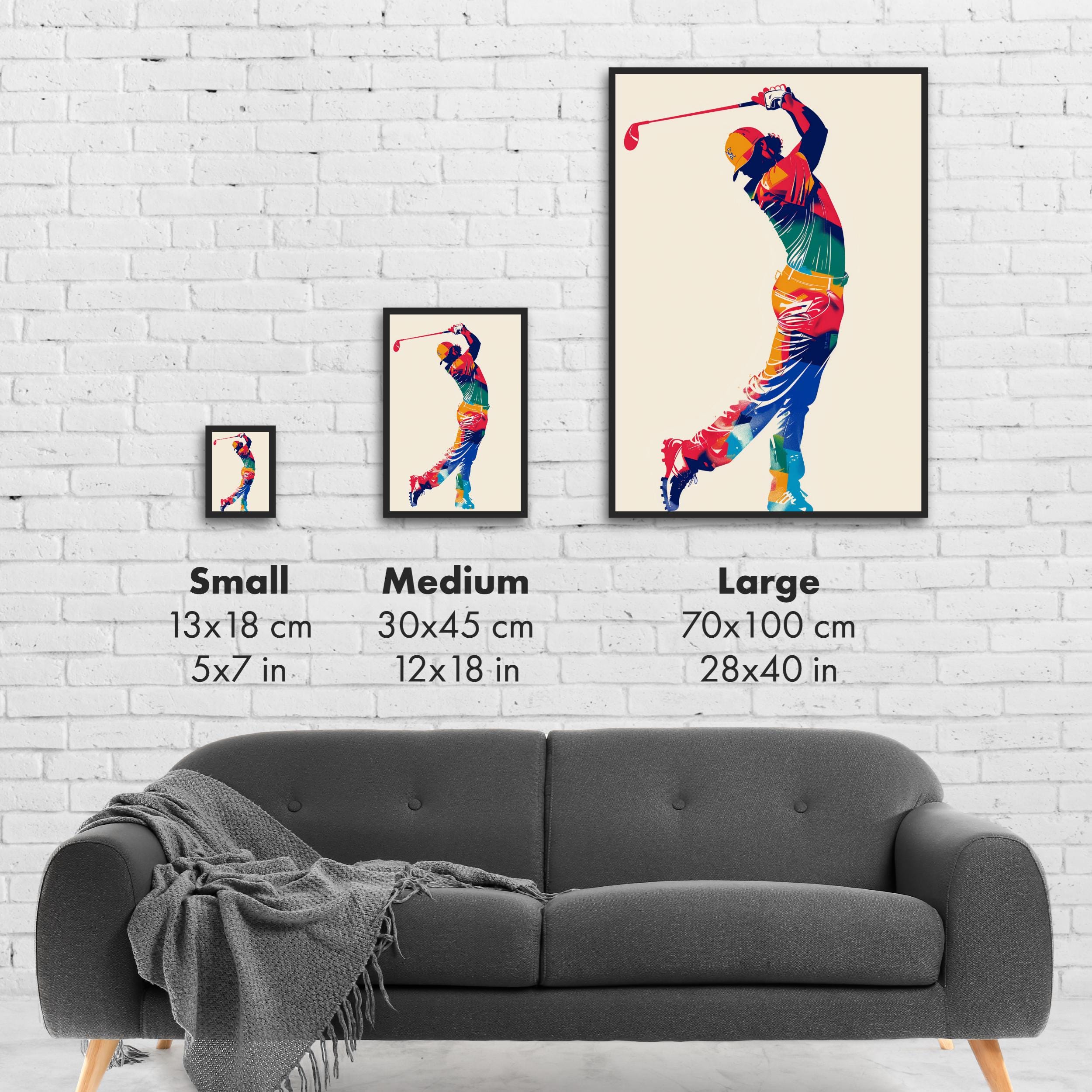 Stylish Golfer Swinging in Action Poster