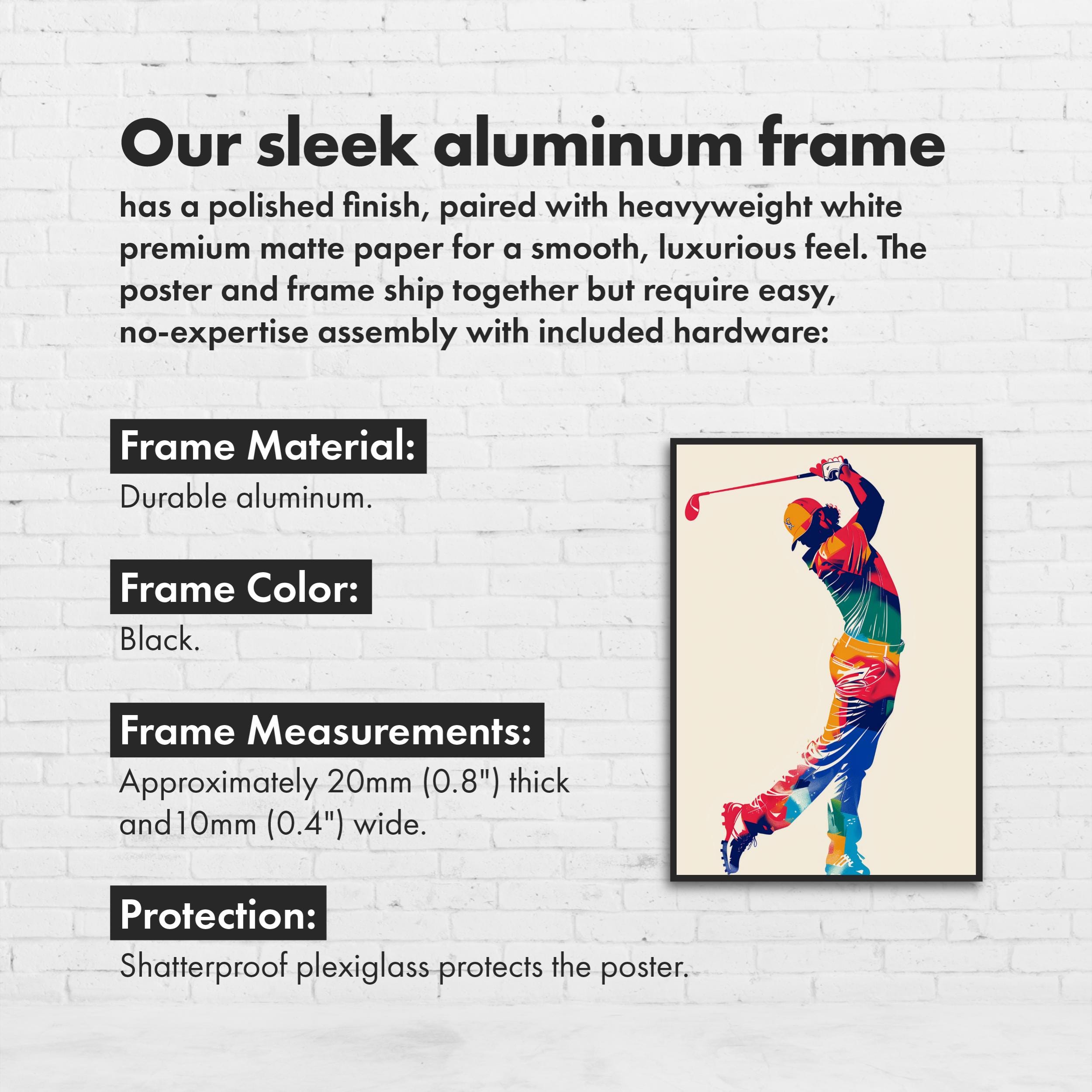 Stylish Golfer Swinging in Action Poster
